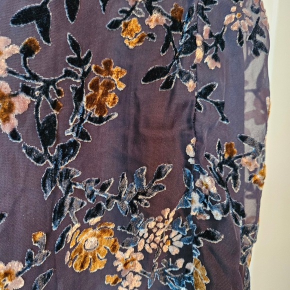Lulus Dress Evenings w/ You Velvet Burnout Floral Size Medium Fairy Whimsigoth - Picture 9 of 13